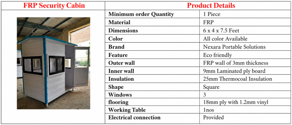 FRP Security Cabin