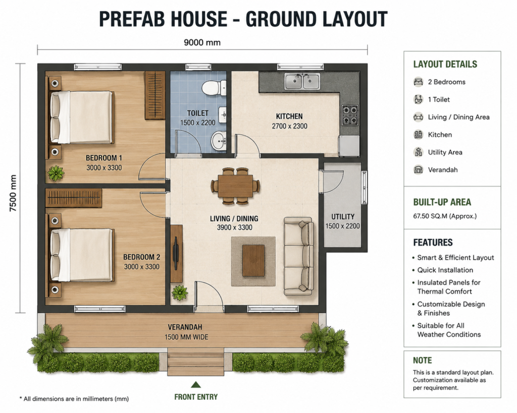 Prefab house grpund layout