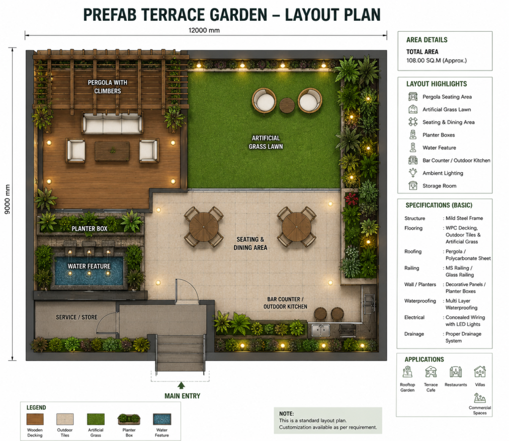 prefab terrace garden layout