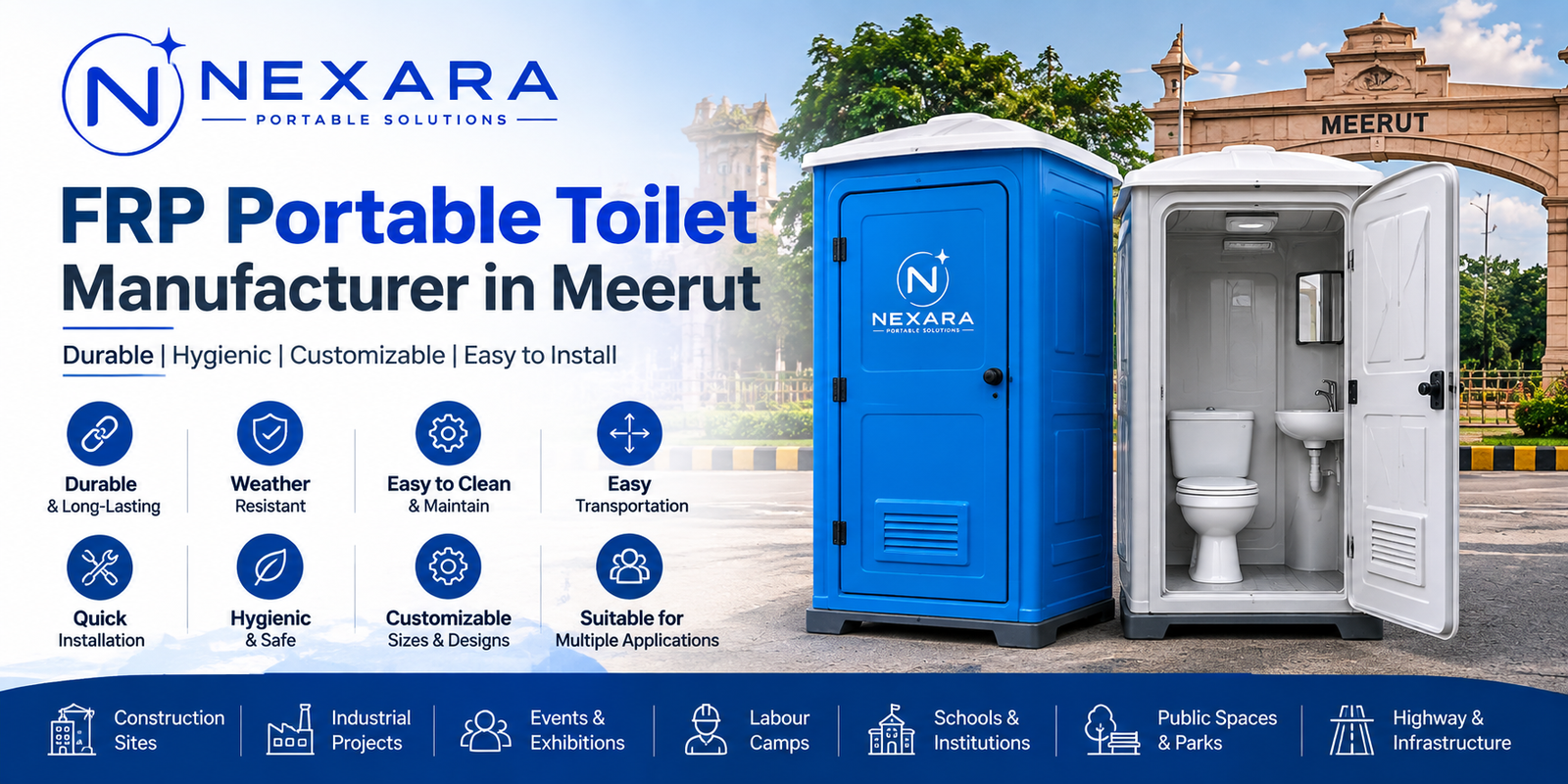 FRP Portable Toilet Manufacturer in Meerut